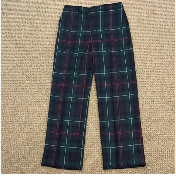 NEW Polo Ralph Lauren Plaid Wool Relaxed Straight Pant size 8 Blackwatch Multi - Picture 1 of 16